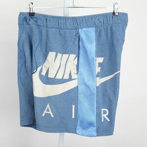 Nike Air Shorts Mens XL Blue Heathered Mesh Side Panels Athletic French Terry